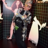 Dressing of the Bride to Be, ORLAN Reactives Her Work by Trying Bra with Boiled Eggs and Sex in Parsley-Hair, 2017ORLAN réactive son œuvre en essayant le soutien-gorge avec œufs durs et sexe en poil de persil , 2017